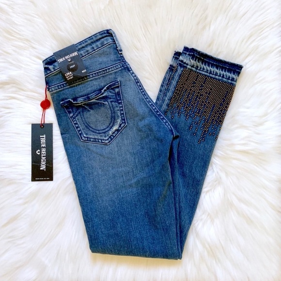 True Religion Cora Mid Rise Straight Crop Jeans - Picture 2 of 8